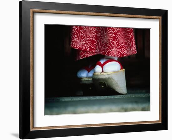 Traditional Geta (Wooden Sandals), Kyoto, Kinki, Japan,-Frank Carter-Framed Photographic Print