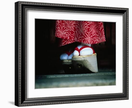 Traditional Geta (Wooden Sandals), Kyoto, Kinki, Japan,-Frank Carter-Framed Photographic Print