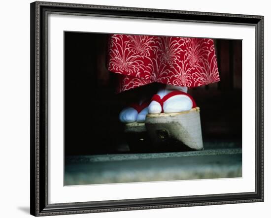 Traditional Geta (Wooden Sandals), Kyoto, Kinki, Japan,-Frank Carter-Framed Photographic Print