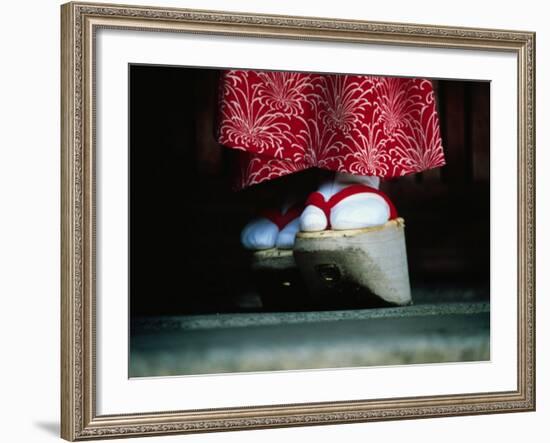 Traditional Geta (Wooden Sandals), Kyoto, Kinki, Japan,-Frank Carter-Framed Photographic Print