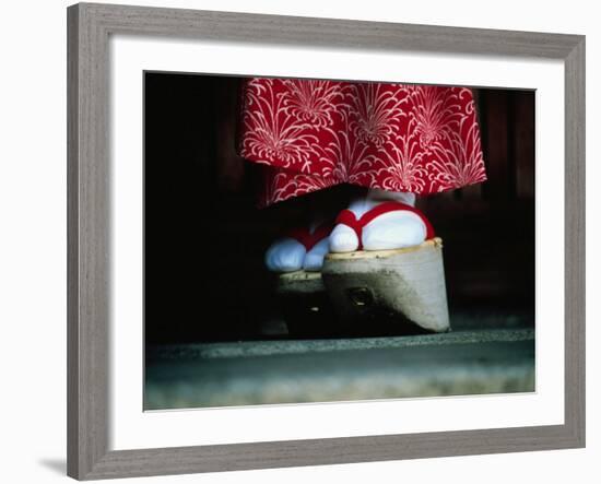 Traditional Geta (Wooden Sandals), Kyoto, Kinki, Japan,-Frank Carter-Framed Photographic Print