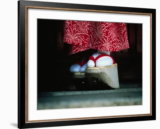 Traditional Geta (Wooden Sandals), Kyoto, Kinki, Japan,-Frank Carter-Framed Photographic Print