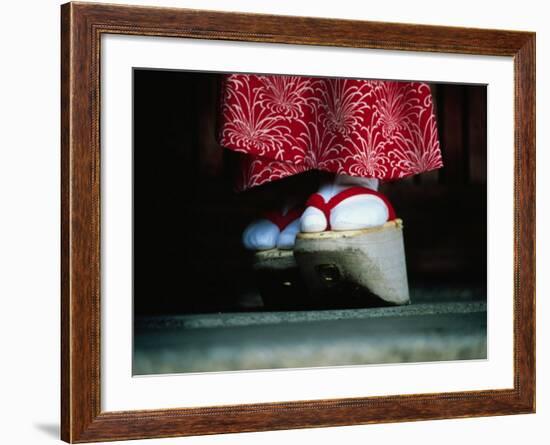 Traditional Geta (Wooden Sandals), Kyoto, Kinki, Japan,-Frank Carter-Framed Photographic Print