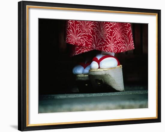 Traditional Geta (Wooden Sandals), Kyoto, Kinki, Japan,-Frank Carter-Framed Photographic Print