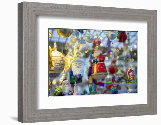 Traditional glass ornaments at Christmas Market, Bamberg, Germany-Jim Engelbrecht-Framed Photographic Print