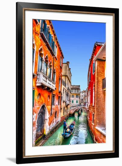 Traditional Gondolas in Venice-null-Framed Premium Giclee Print