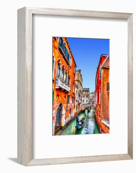 Traditional Gondolas in Venice-null-Framed Art Print