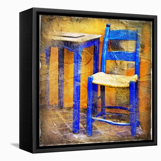 Traditional Greece Details -Painting Style Series-Maugli-l-Framed Stretched Canvas