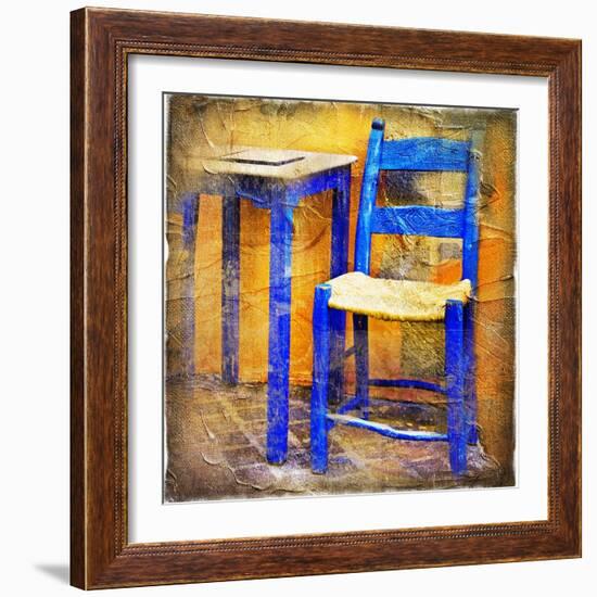 Traditional Greece Details -Painting Style Series-Maugli-l-Framed Art Print