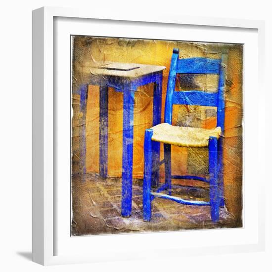 Traditional Greece Details -Painting Style Series-Maugli-l-Framed Art Print