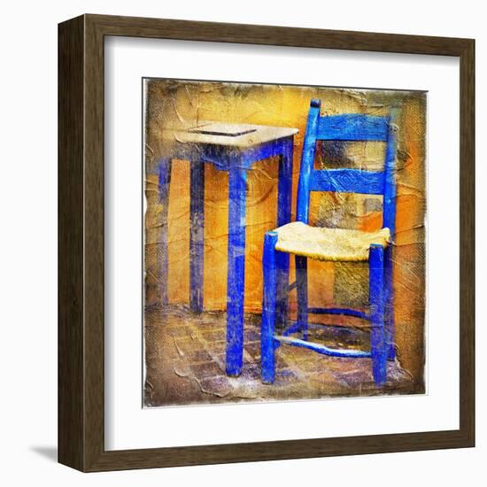 Traditional Greece Details -Painting Style Series-Maugli-l-Framed Art Print