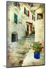 Traditional Greece -Pictorial Streets, Artistic Picture-Maugli-l-Mounted Photographic Print