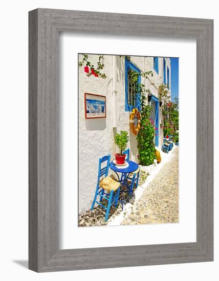 Traditional Greece Series - Street  Tavernas-Maugli-l-Framed Photographic Print