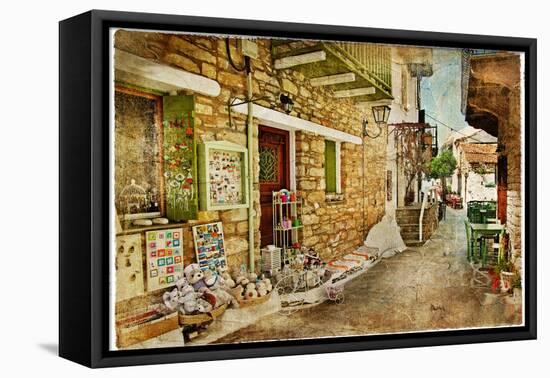 Traditional Greece - Streets,Shops,Tavernas - Vintage Picture-Maugli-l-Framed Premier Image Canvas