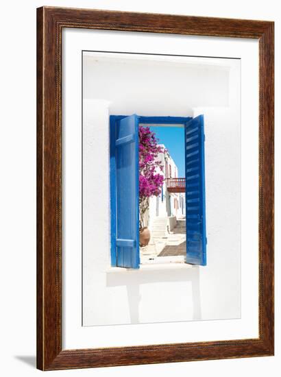 Traditional Greek Window on Sifnos Island, Greece-papadimitriou-Framed Photographic Print