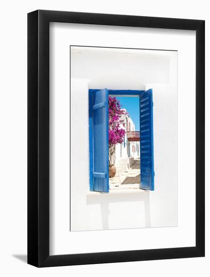 Traditional Greek Window on Sifnos Island, Greece-papadimitriou-Framed Photographic Print