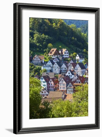 Traditional Half Timbered Buildings in Schiltach's Picturesque Medieval Altstad, Baden-Wurttemberg-Doug Pearson-Framed Photographic Print