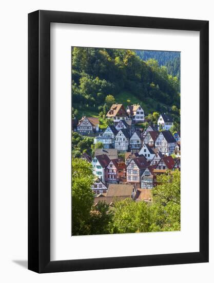 Traditional Half Timbered Buildings in Schiltach's Picturesque Medieval Altstad, Baden-Wurttemberg-Doug Pearson-Framed Photographic Print