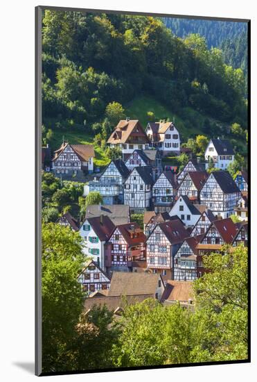 Traditional Half Timbered Buildings in Schiltach's Picturesque Medieval Altstad, Baden-Wurttemberg-Doug Pearson-Mounted Photographic Print