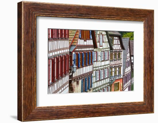 Traditional Half Timbered Buildings in Schiltach's Picturesque Medieval Altstad, Baden-Wurttemberg-Doug Pearson-Framed Photographic Print