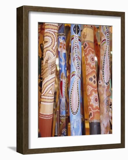 Traditional Hand Painted Colourful Didgeridoos, Australia-Dominic Webster-Framed Photographic Print