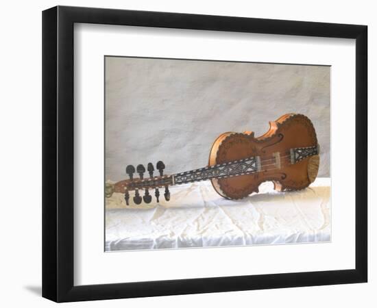 Traditional Hardanger Fiddle with Mother-of-Pearl Inlay, Rosing, Norway-Russell Young-Framed Photographic Print