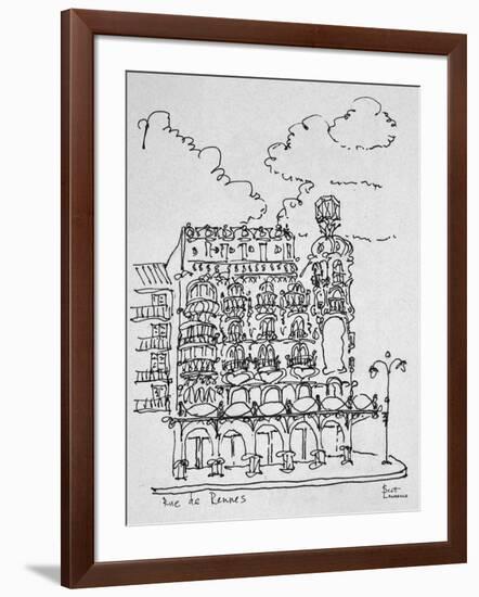 Traditional Haussmann building on Rue de Rennes, Paris, France-Richard Lawrence-Framed Photographic Print