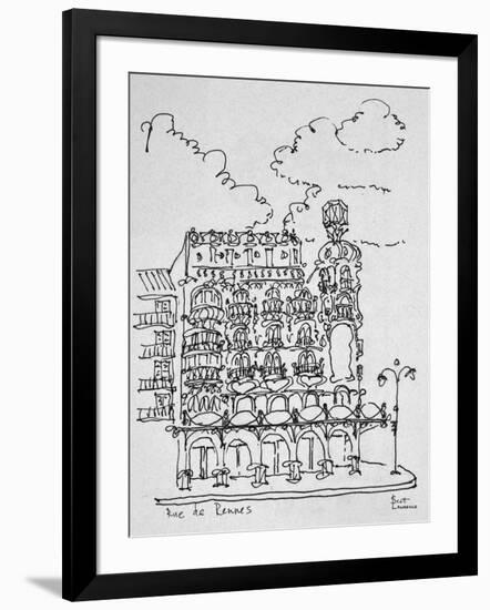 Traditional Haussmann building on Rue de Rennes, Paris, France-Richard Lawrence-Framed Photographic Print