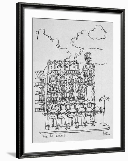 Traditional Haussmann building on Rue de Rennes, Paris, France-Richard Lawrence-Framed Photographic Print