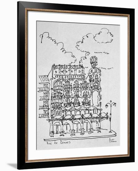 Traditional Haussmann building on Rue de Rennes, Paris, France-Richard Lawrence-Framed Photographic Print