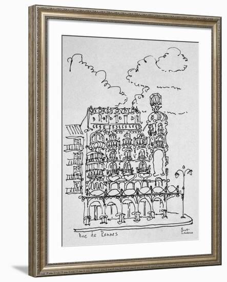 Traditional Haussmann building on Rue de Rennes, Paris, France-Richard Lawrence-Framed Photographic Print