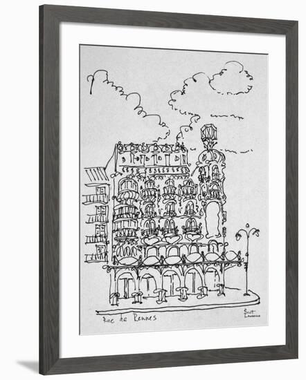 Traditional Haussmann building on Rue de Rennes, Paris, France-Richard Lawrence-Framed Photographic Print