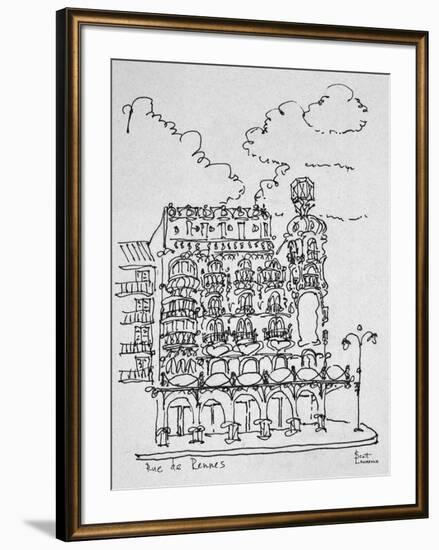 Traditional Haussmann building on Rue de Rennes, Paris, France-Richard Lawrence-Framed Photographic Print