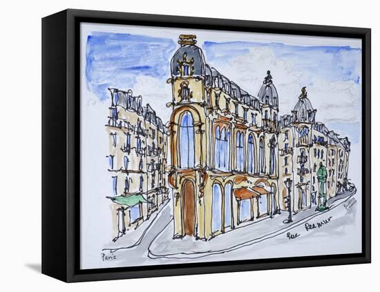 Traditional Haussmann style buildings on Rue Reaumur, Paris, France-Richard Lawrence-Framed Premier Image Canvas