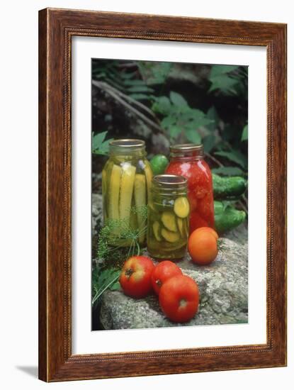 Traditional Home-Preserved Pickles and Tomatoes-null-Framed Photographic Print