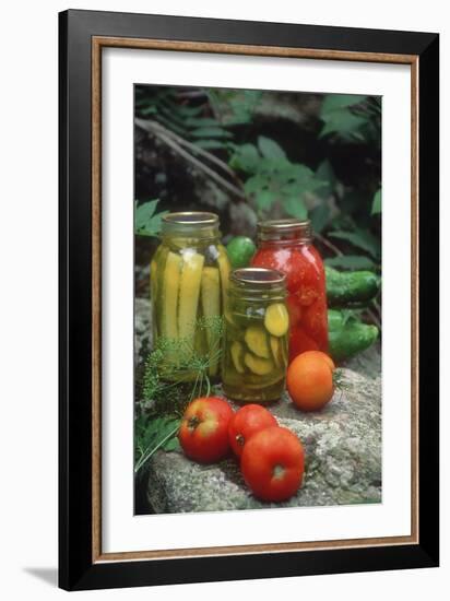 Traditional Home-Preserved Pickles and Tomatoes-null-Framed Photographic Print