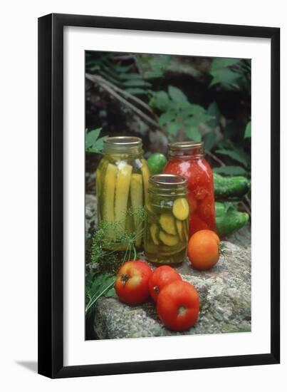 Traditional Home-Preserved Pickles and Tomatoes-null-Framed Photographic Print