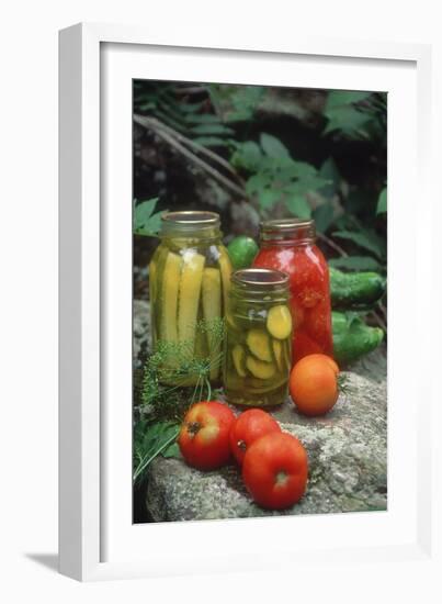 Traditional Home-Preserved Pickles and Tomatoes-null-Framed Photographic Print