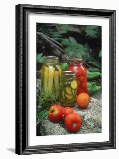 Traditional Home-Preserved Pickles and Tomatoes-null-Framed Photographic Print