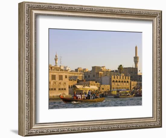 Traditional House Along Khor Dubai (Dubai Creek), Dubai, United Arab Emirates-Keren Su-Framed Photographic Print