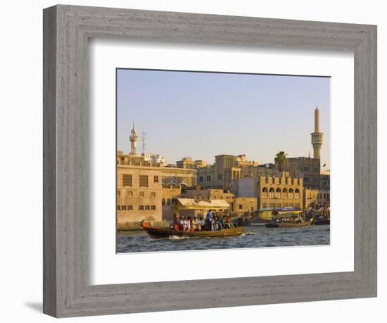 Traditional House Along Khor Dubai (Dubai Creek), Dubai, United Arab Emirates-Keren Su-Framed Photographic Print