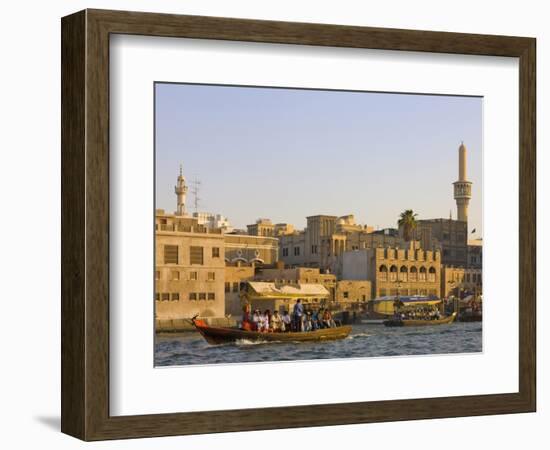 Traditional House Along Khor Dubai (Dubai Creek), Dubai, United Arab Emirates-Keren Su-Framed Photographic Print