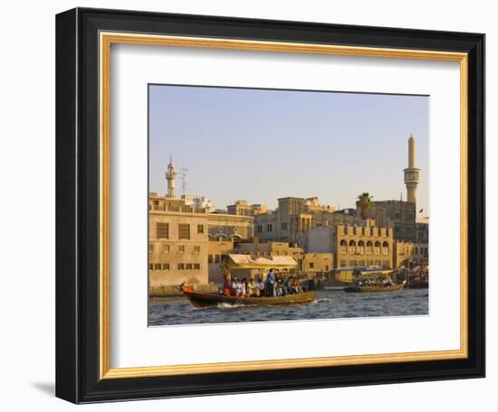 Traditional House Along Khor Dubai (Dubai Creek), Dubai, United Arab Emirates-Keren Su-Framed Photographic Print