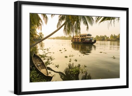 Traditional House Boat, Kerala Backwaters, Nr Alleppey, (Or Alappuzha), Kerala, India-Peter Adams-Framed Photographic Print