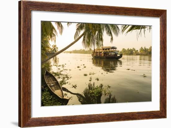 Traditional House Boat, Kerala Backwaters, Nr Alleppey, (Or Alappuzha), Kerala, India-Peter Adams-Framed Photographic Print