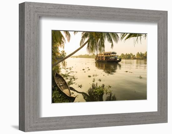 Traditional House Boat, Kerala Backwaters, Nr Alleppey, (Or Alappuzha), Kerala, India-Peter Adams-Framed Photographic Print