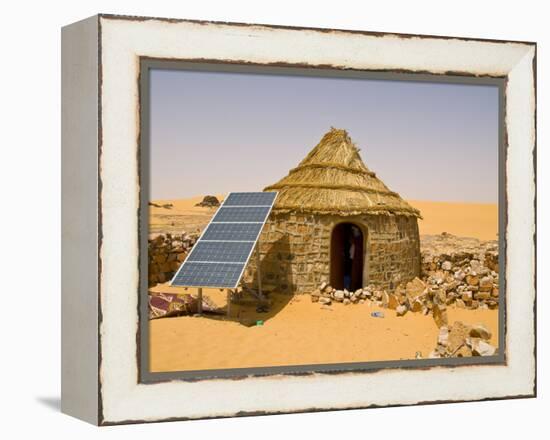 Traditional House With a Solar Panel in the Sahara Desert, Algeria, North Africa, Africa-Michael Runkel-Framed Premier Image Canvas