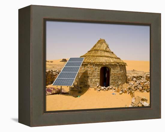 Traditional House With a Solar Panel in the Sahara Desert, Algeria, North Africa, Africa-Michael Runkel-Framed Premier Image Canvas