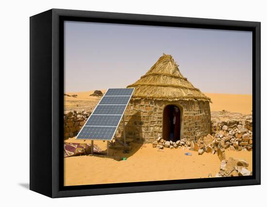 Traditional House With a Solar Panel in the Sahara Desert, Algeria, North Africa, Africa-Michael Runkel-Framed Premier Image Canvas