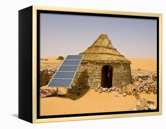 Traditional House With a Solar Panel in the Sahara Desert, Algeria, North Africa, Africa-Michael Runkel-Framed Premier Image Canvas